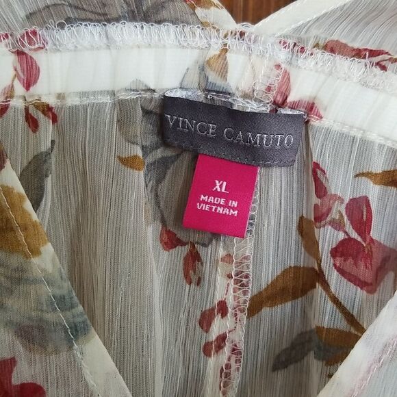 Vince Camuto sheer floral tunic top - Picture 8 of 12